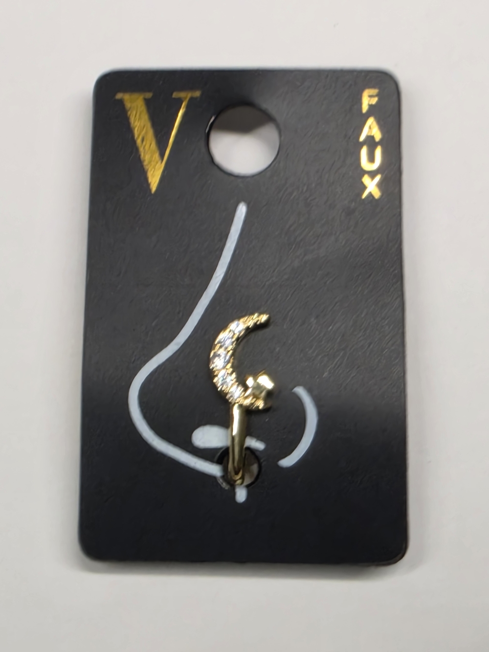 Gold Crescent Moon Faux Nose Ring